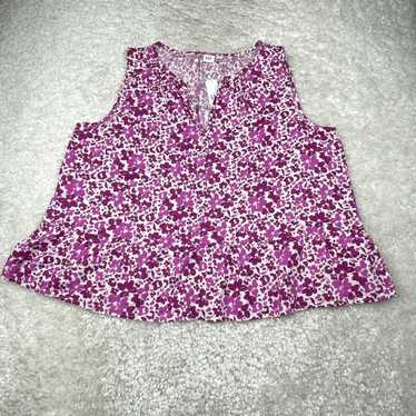 Gap Gap Sleeveless Peplum Top Purple Floral Womens