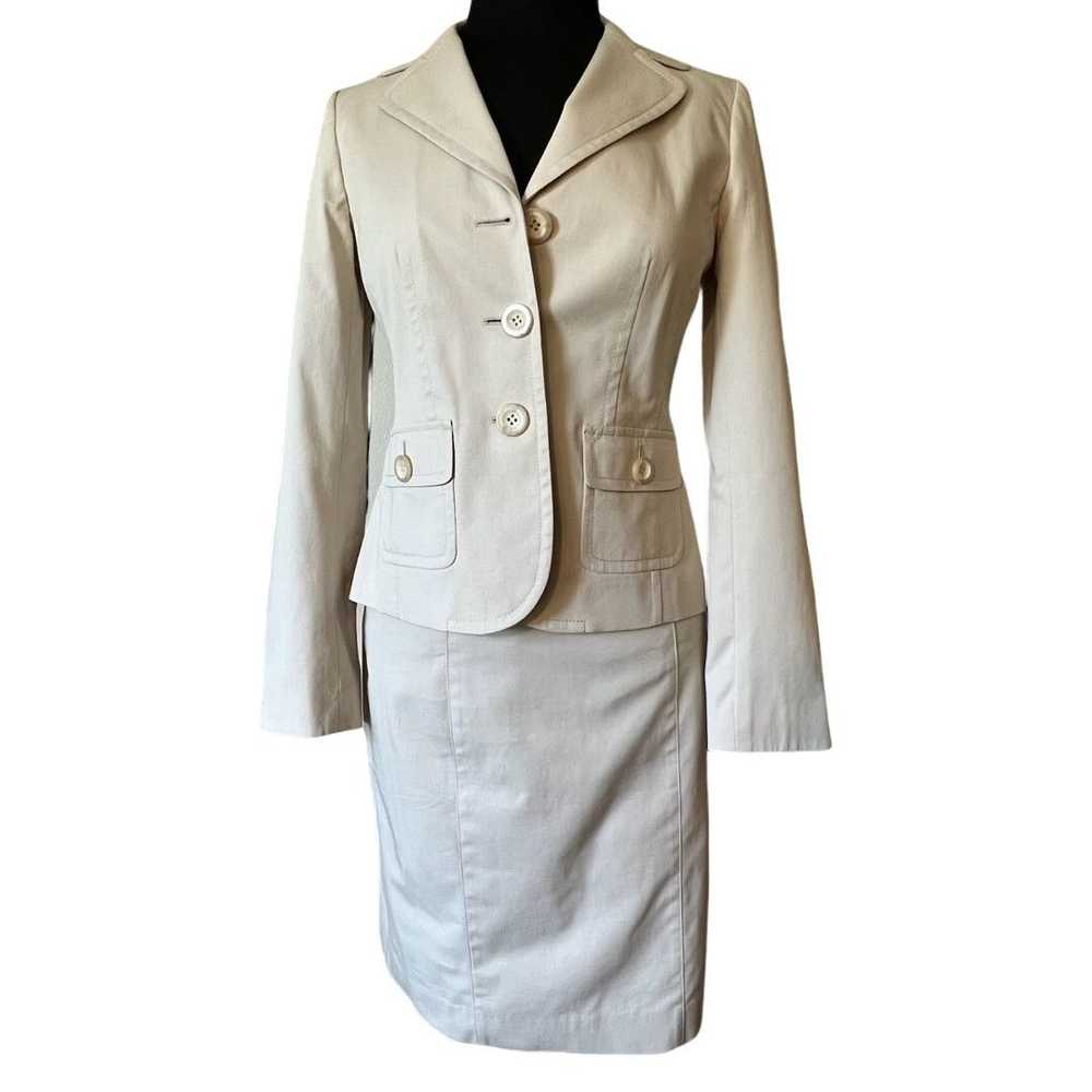 Ann Taylor Ann Taylor Beige Khaki Blazer Pencil S… - image 1