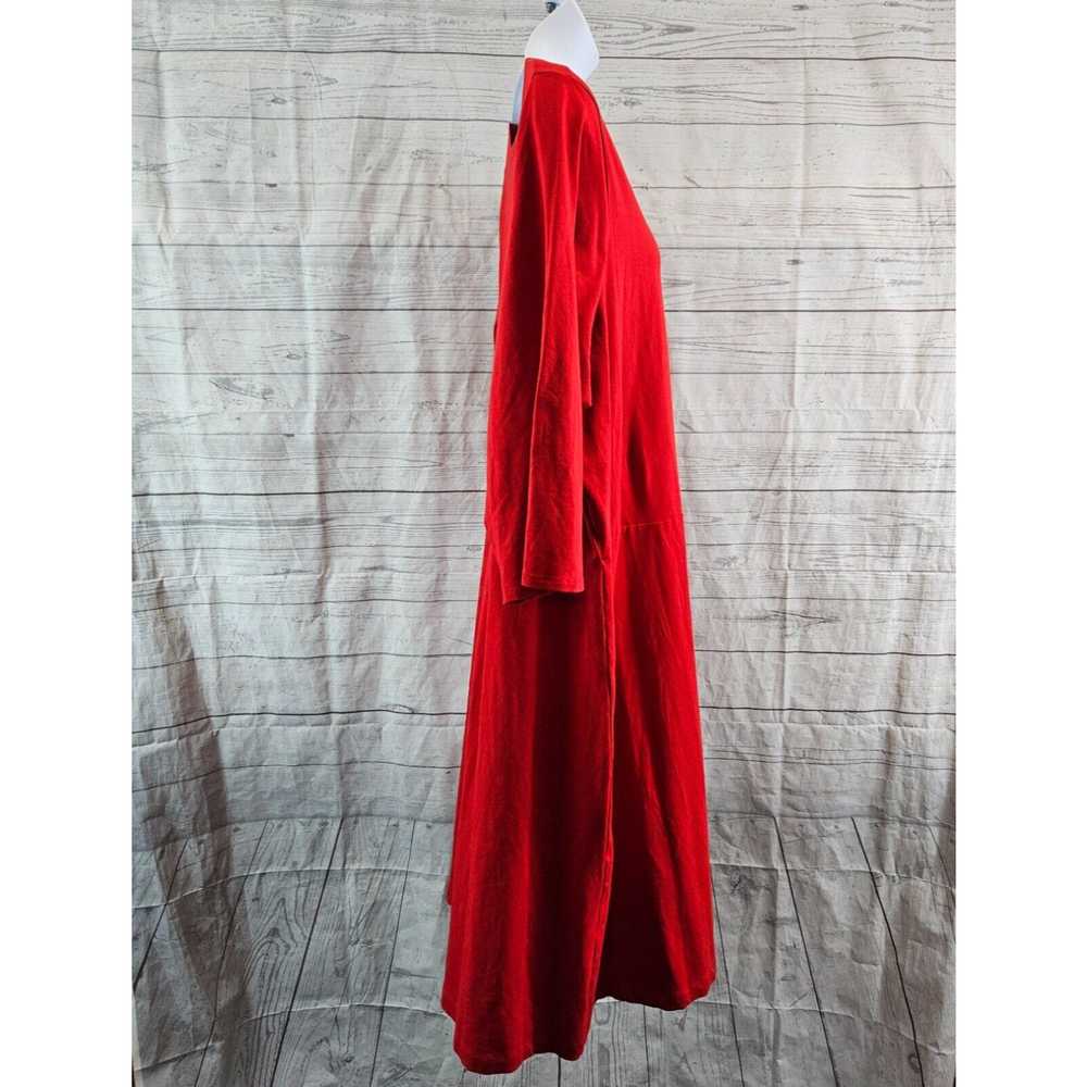 Old Navy Old Navy Womens Dress Sz 4X Solid Red 3/… - image 3