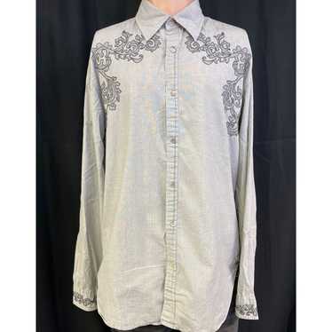 Guess Guess Vintage Men's Grey Western Shirt/Pearl