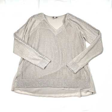 Lucky Brand Lucky Brand Metallic Linen V-Neck Swe… - image 1