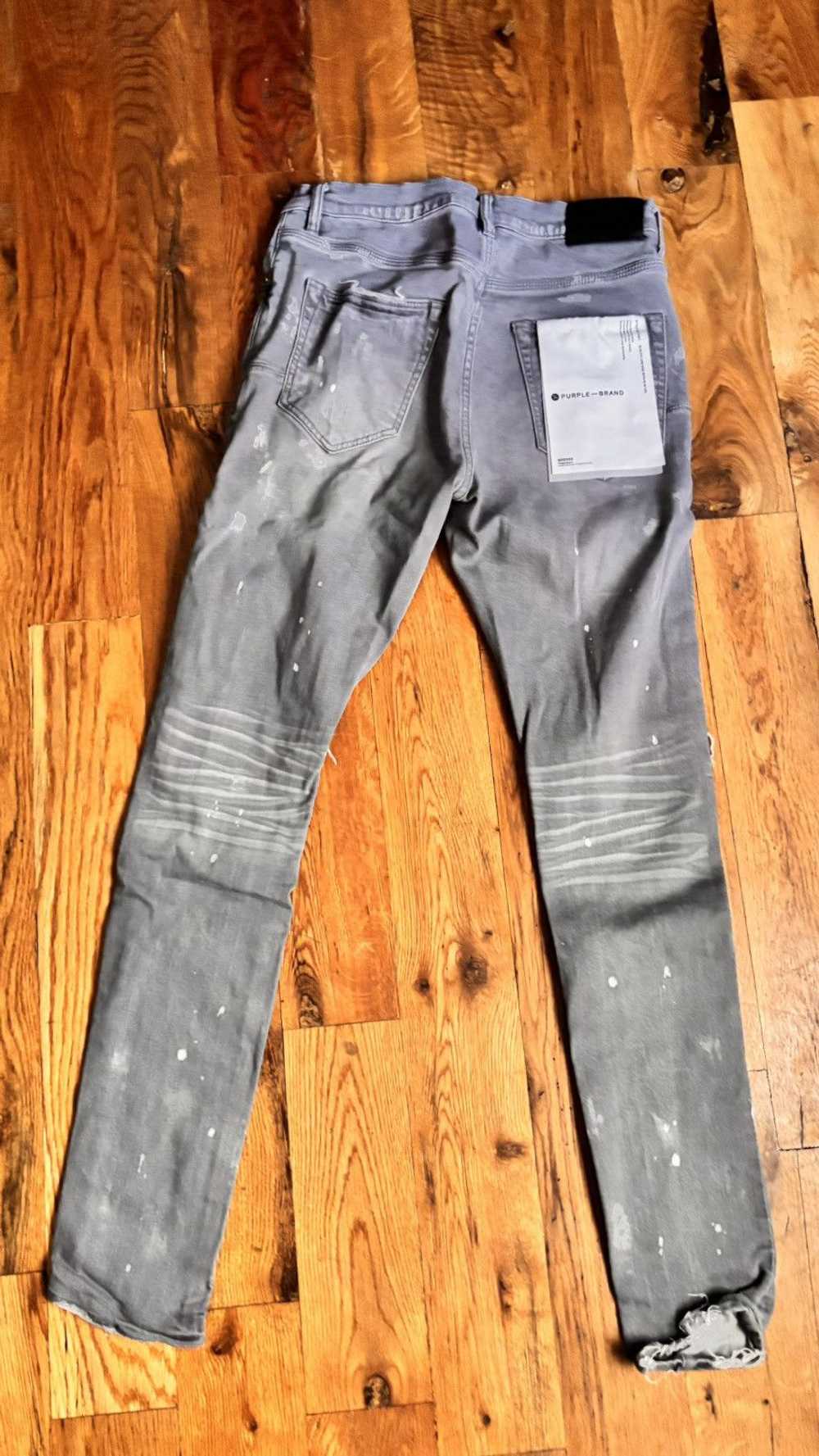 Purple Brand P001 Grey spattered jeans - image 4