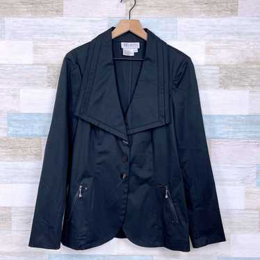 Other WORTH Wide Collar Jacket Black V Neck Snap … - image 1