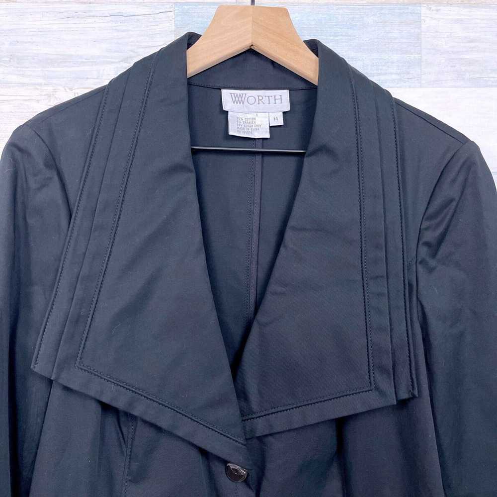 Other WORTH Wide Collar Jacket Black V Neck Snap … - image 2