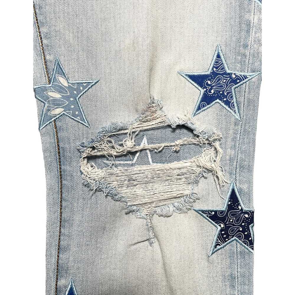 Amiri Amiri Blue Bandana Star Jeans Light Indigo - image 3