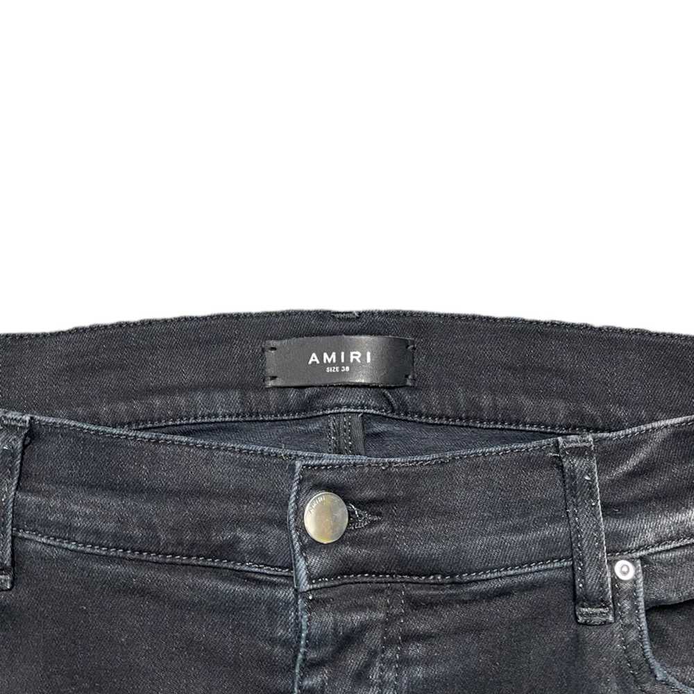 Amiri Amiri MX1 Brown Plaid Patch Jeans Aged Black - image 4