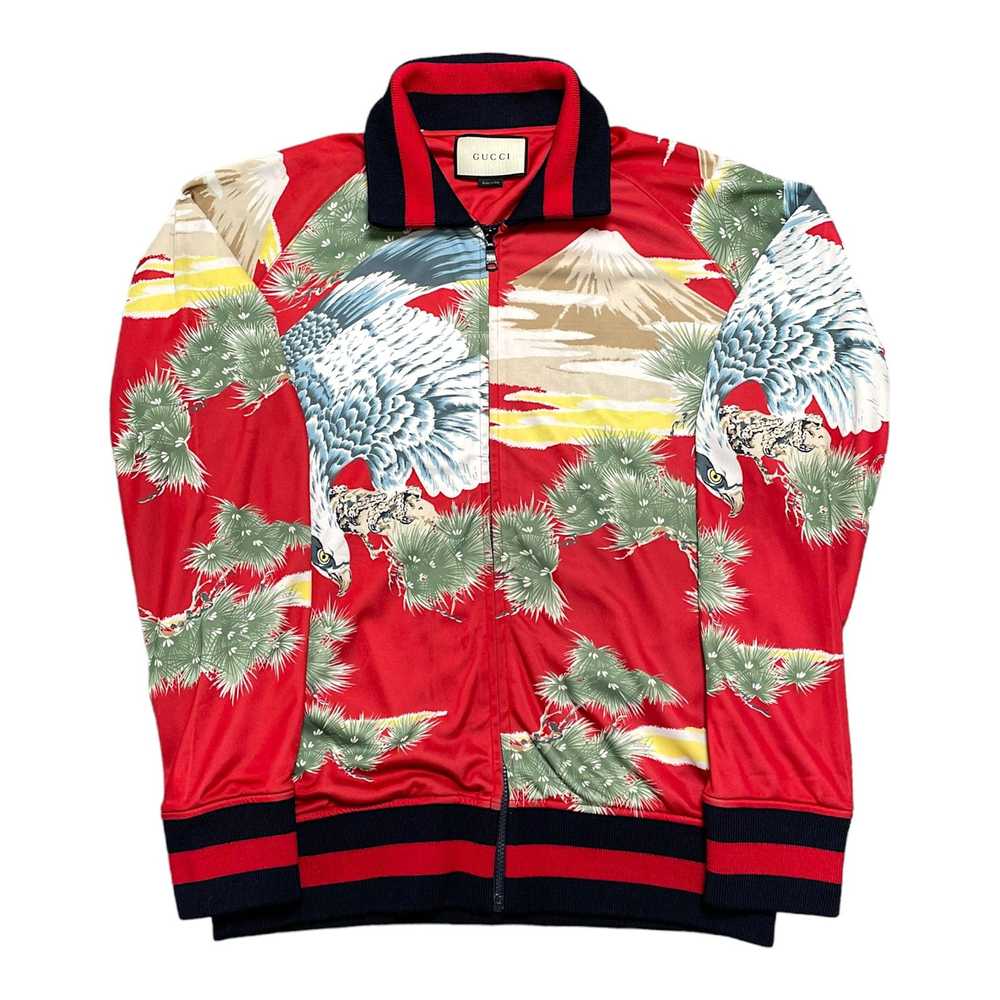 Gucci Eagle Print Zip-Up Bomber Jacket Red - image 1