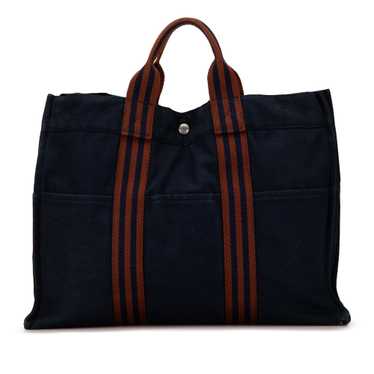 Blue Hermès Fourre Tout MM Tote Bag