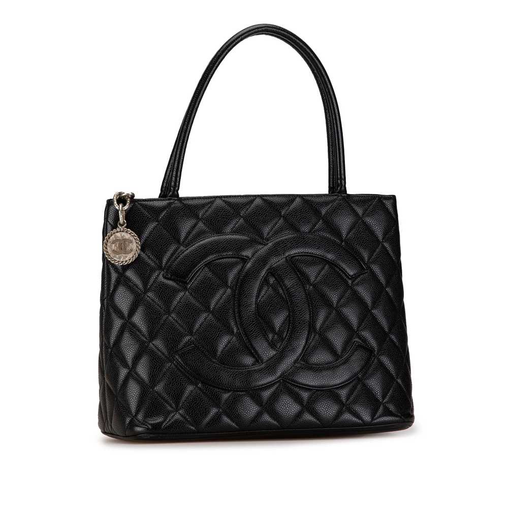 Black Chanel Caviar Medallion Tote - image 2