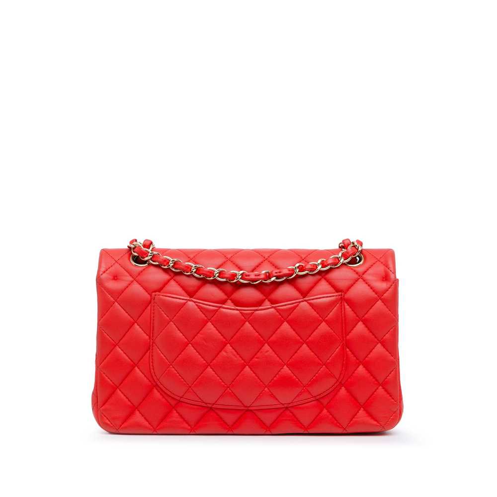 Red Chanel Medium Classic Lambskin Double Flap Sh… - image 3