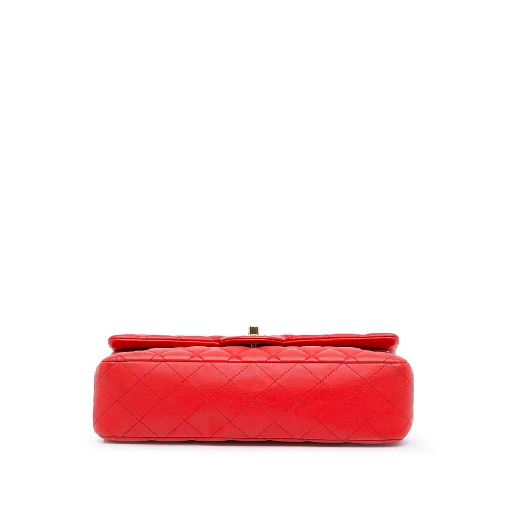 Red Chanel Medium Classic Lambskin Double Flap Sh… - image 4