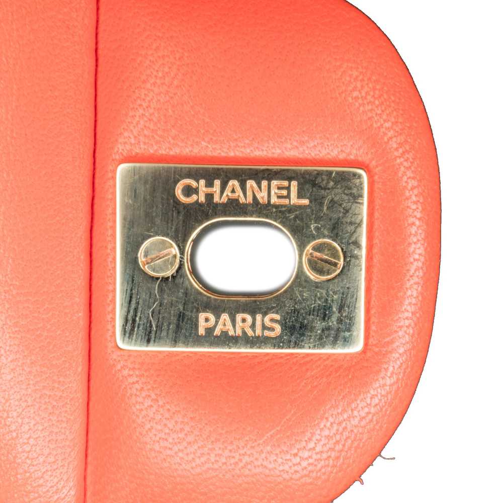 Red Chanel Medium Classic Lambskin Double Flap Sh… - image 8