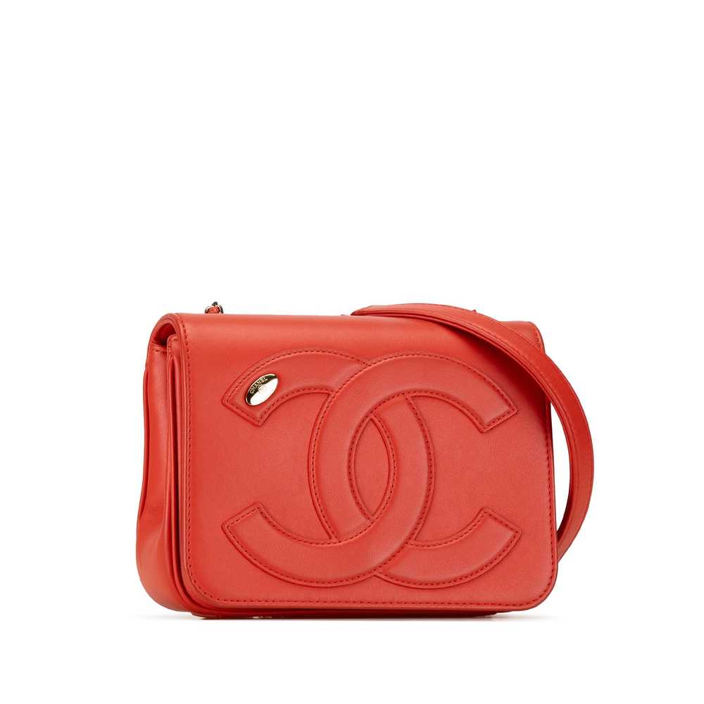 Red Chanel Lambskin CC Mania Flap Crossbody Bag - image 2