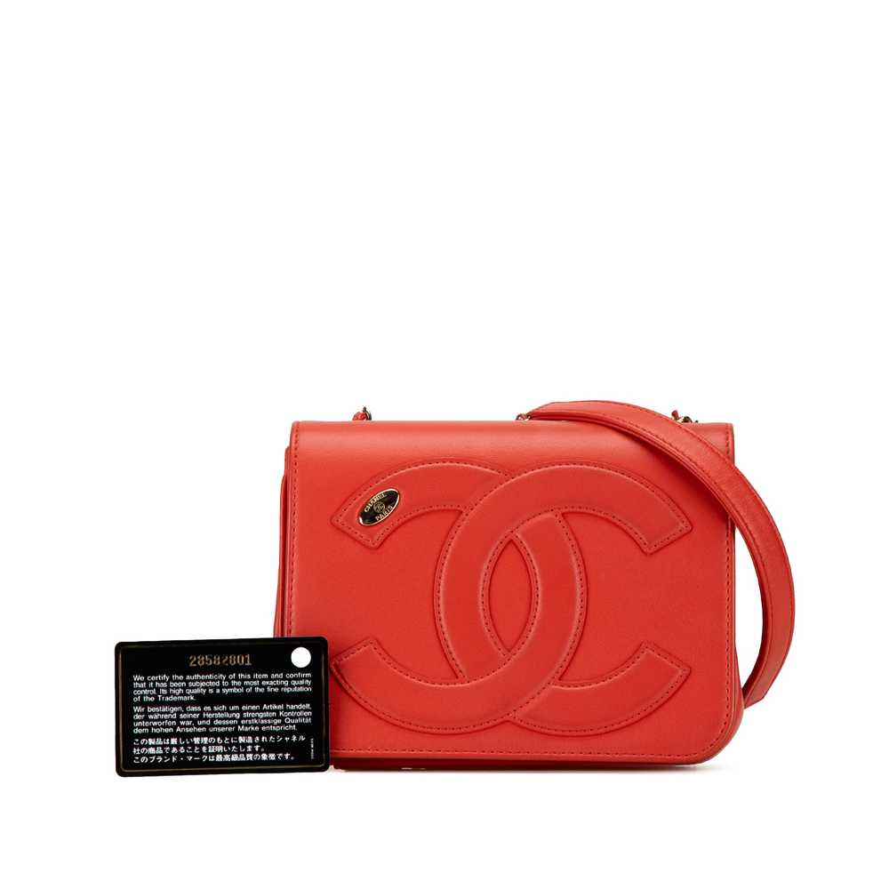 Red Chanel Lambskin CC Mania Flap Crossbody Bag - image 9