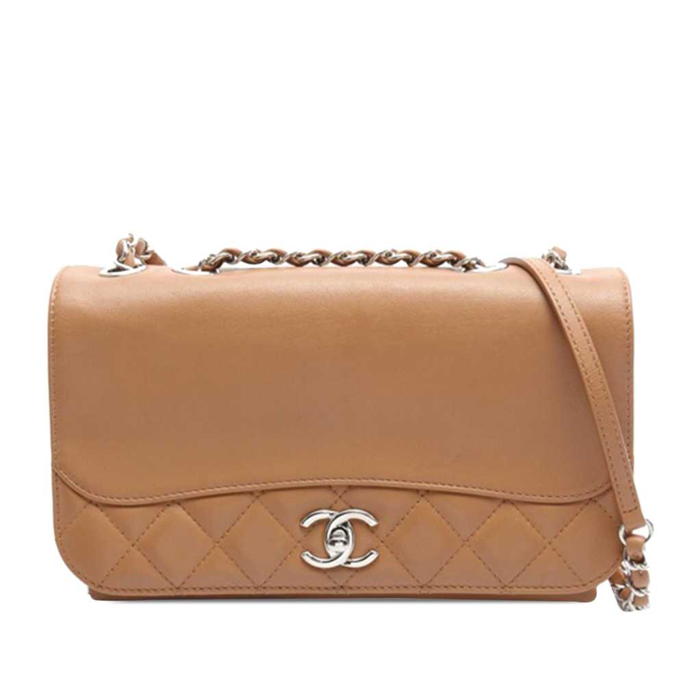 Tan Chanel Small Calfskin Tramezzo Flap Crossbody… - image 1