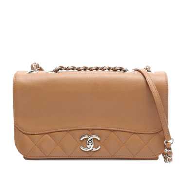 Tan Chanel Small Calfskin Tramezzo Flap Crossbody 