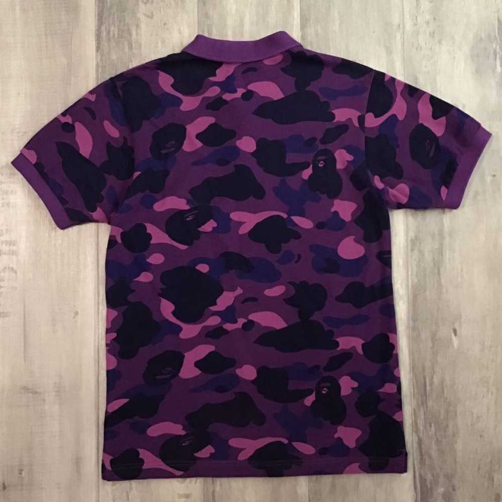 Bape BAPE Purple camo APE HEAD LOGO polo shirt a … - image 2