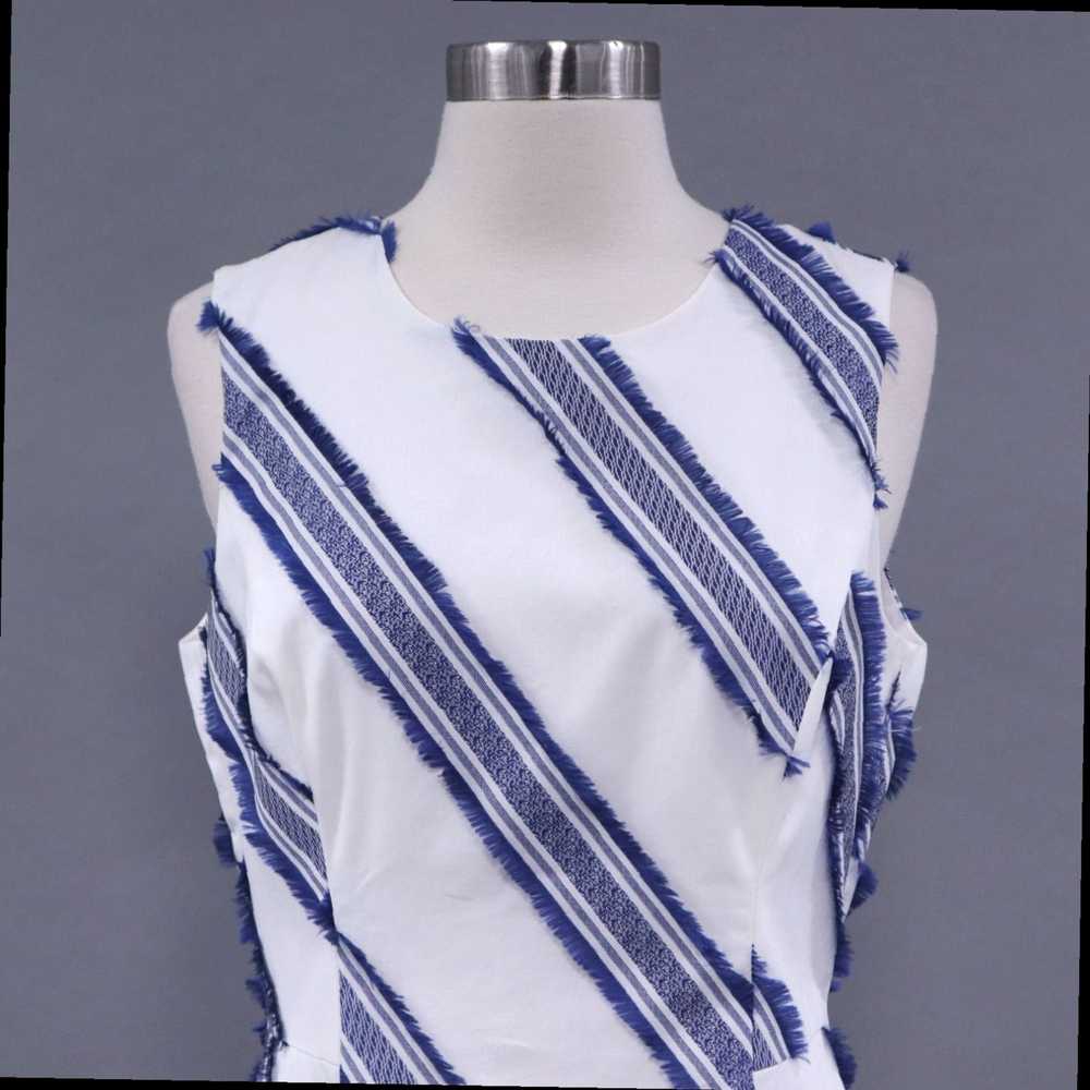 Milly White and Blue Fringe Accented Striped Naut… - image 2