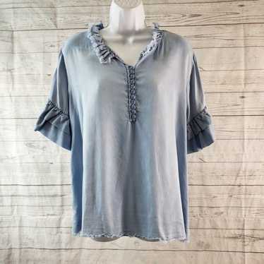 Vintage Altar'd State Womens Chambray Top Sz Smal… - image 1