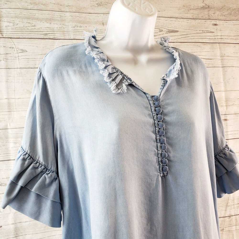 Vintage Altar'd State Womens Chambray Top Sz Smal… - image 2