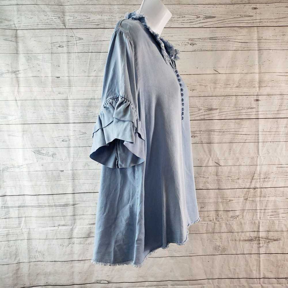 Vintage Altar'd State Womens Chambray Top Sz Smal… - image 3