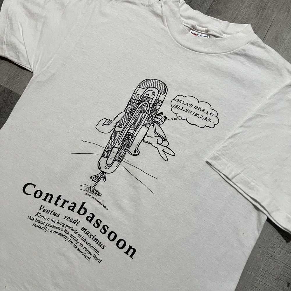 Hanes × Vintage VTG Contrabassoon White Musical I… - image 3