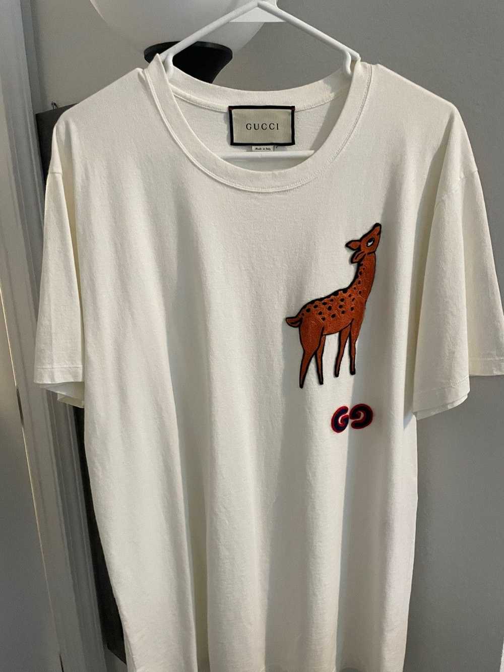 Gucci Oversize T-shirt with deer patch - image 1