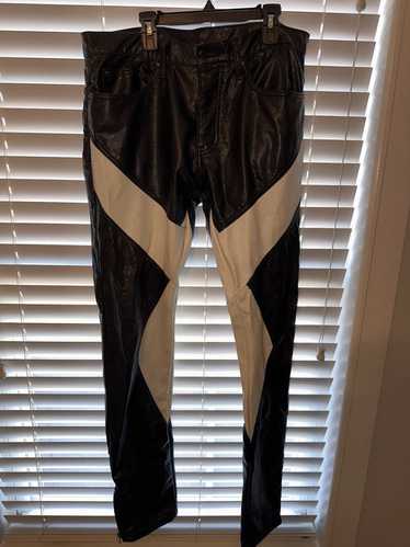 MNML mnml black & white faux leather pants