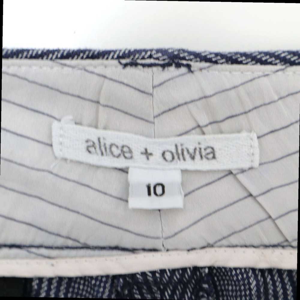 Alice + Olivia Cropped Bootcut Striped Tweed Blue… - image 5