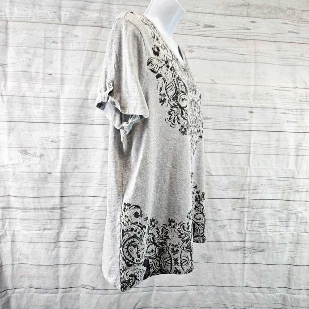 Vintage Chicos Zenergy Womens Tee Sz XL Gray Blac… - image 3