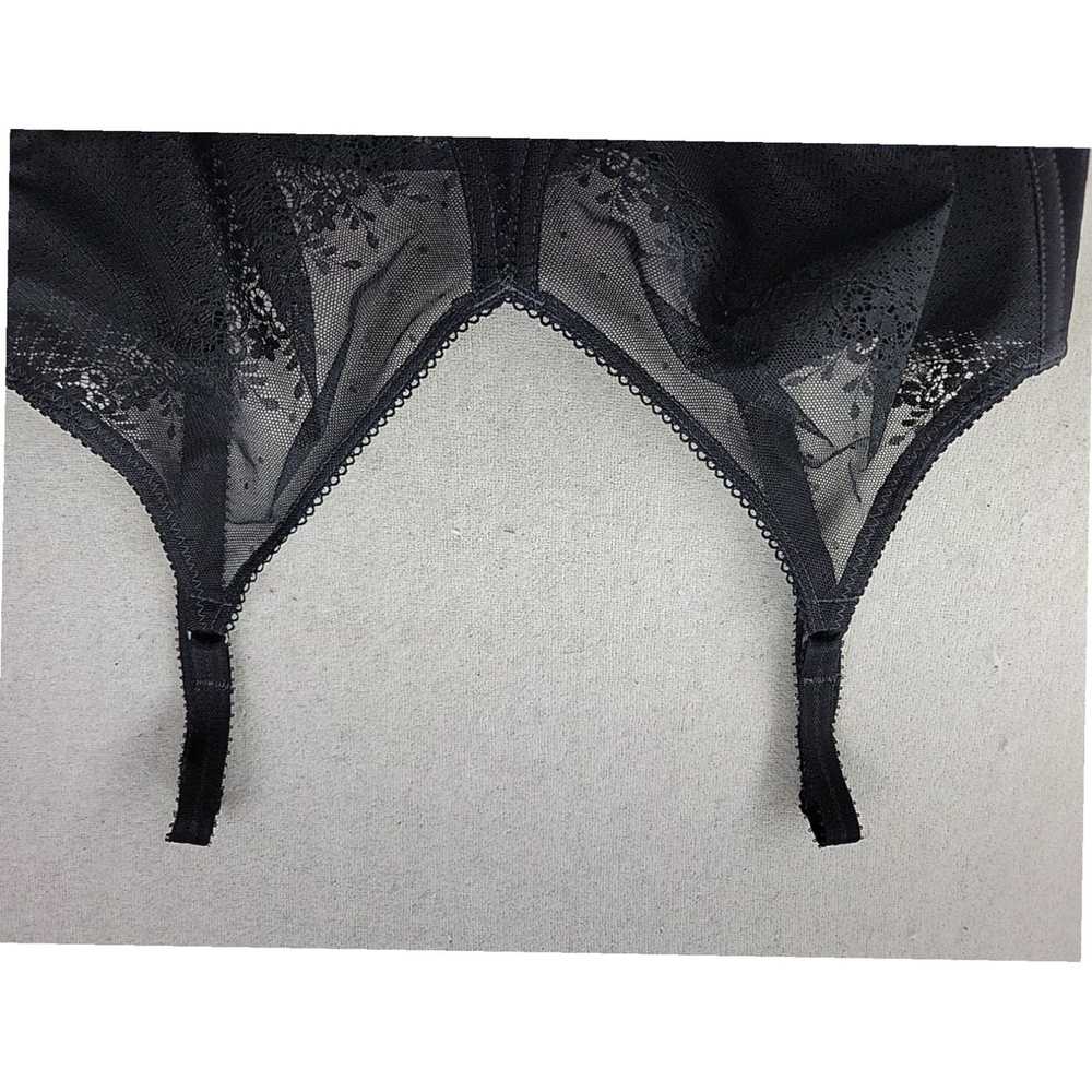 Vintage Black Floral Lace Unlined Sheer Underwire… - image 4