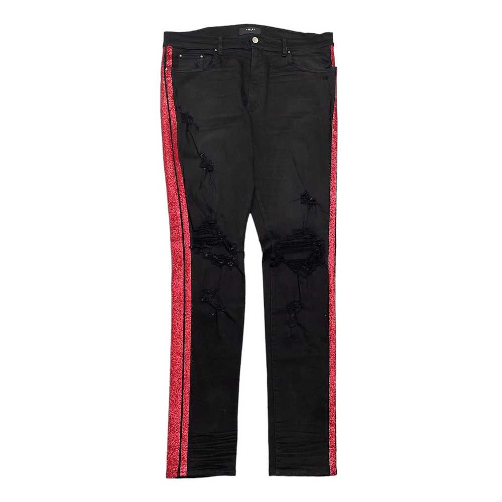 Amiri Amiri Red Glitter Track Jeans Black - image 1