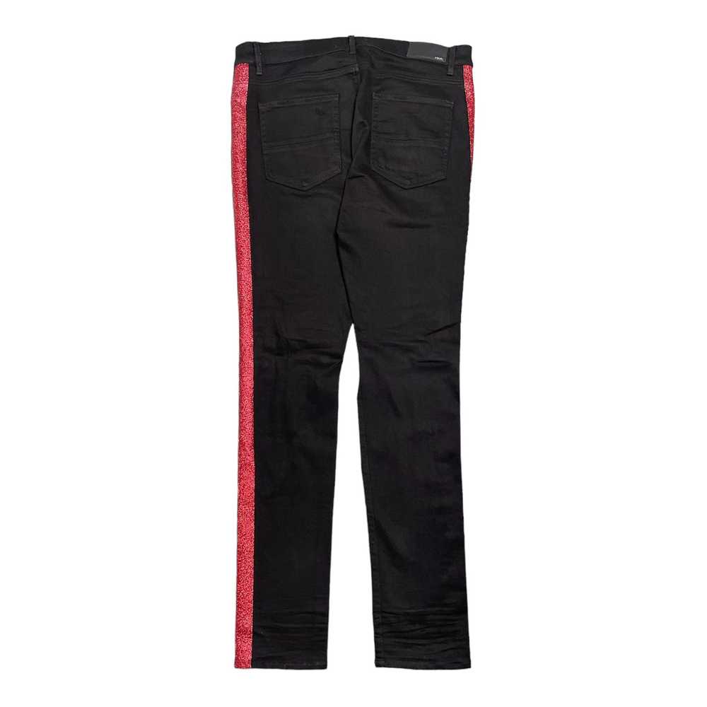 Amiri Amiri Red Glitter Track Jeans Black - image 2