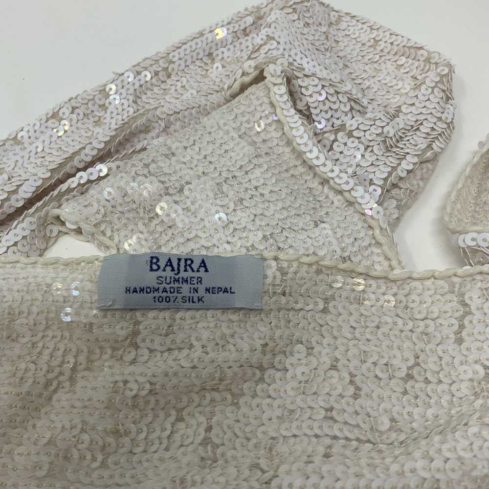 Bajra Bajra Silk Chiffon White Sequin Glitter Spa… - image 4