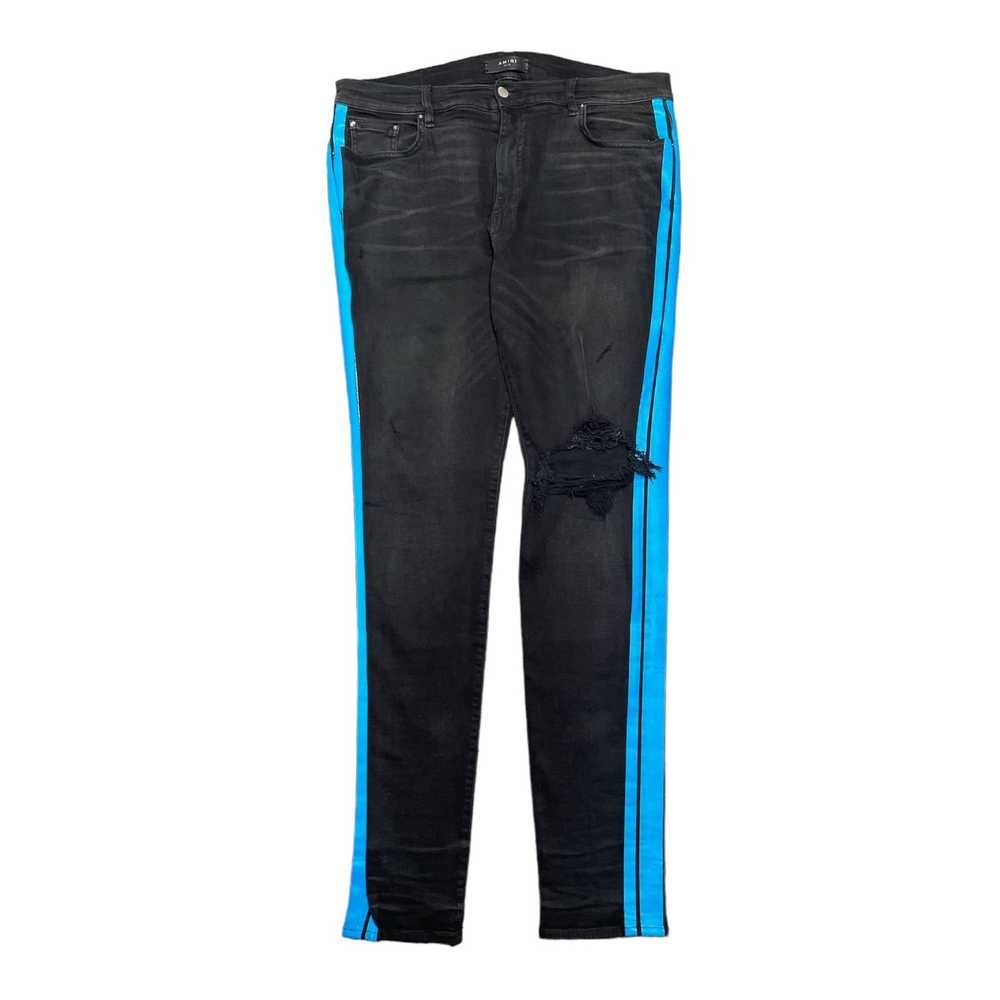 Amiri Amiri Broken Track Jeans Aged Black Neon Bl… - image 1