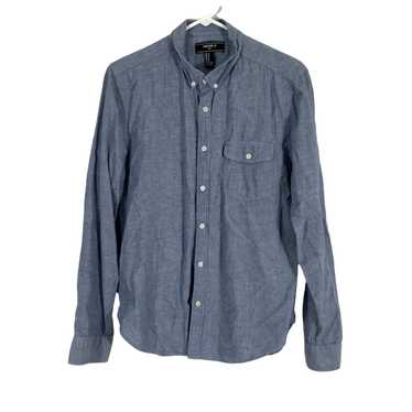 Forever 21 Classic Blue Cotton Mens Long Sleeves … - image 1