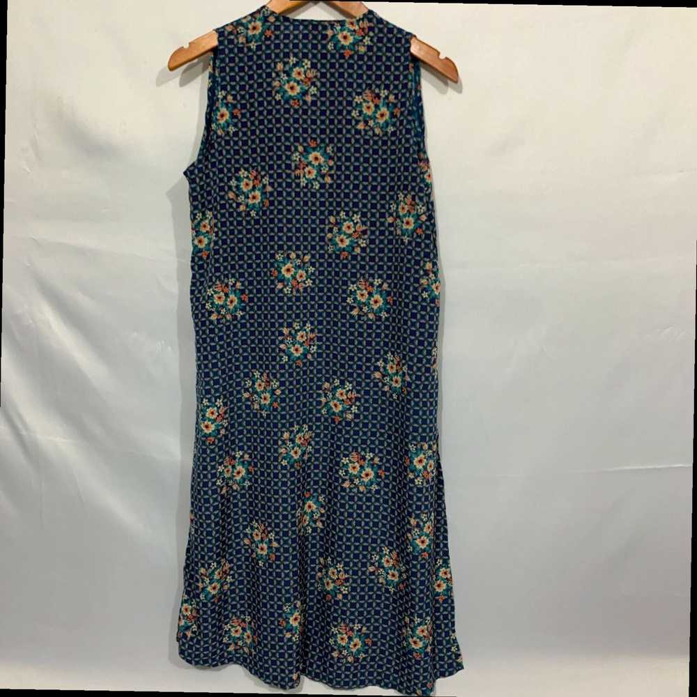 Vintage Floral Print Open Front Long Sleeveless B… - image 2