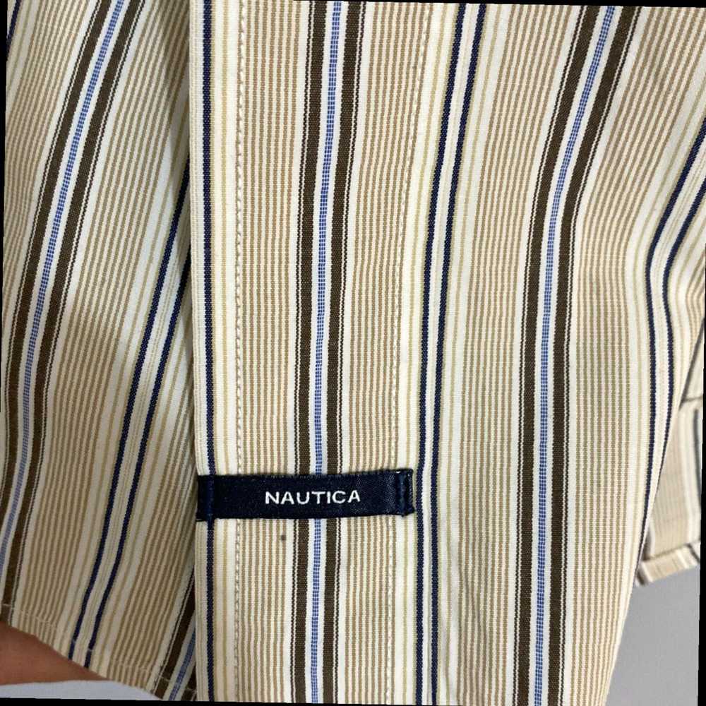 Nautica Ivory Striped Sanded Poplin Fabric Mens L… - image 5