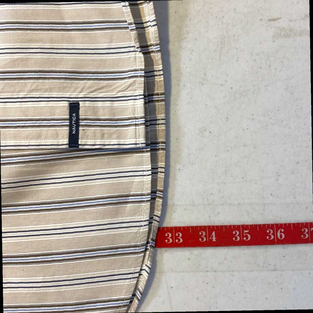 Nautica Ivory Striped Sanded Poplin Fabric Mens L… - image 7