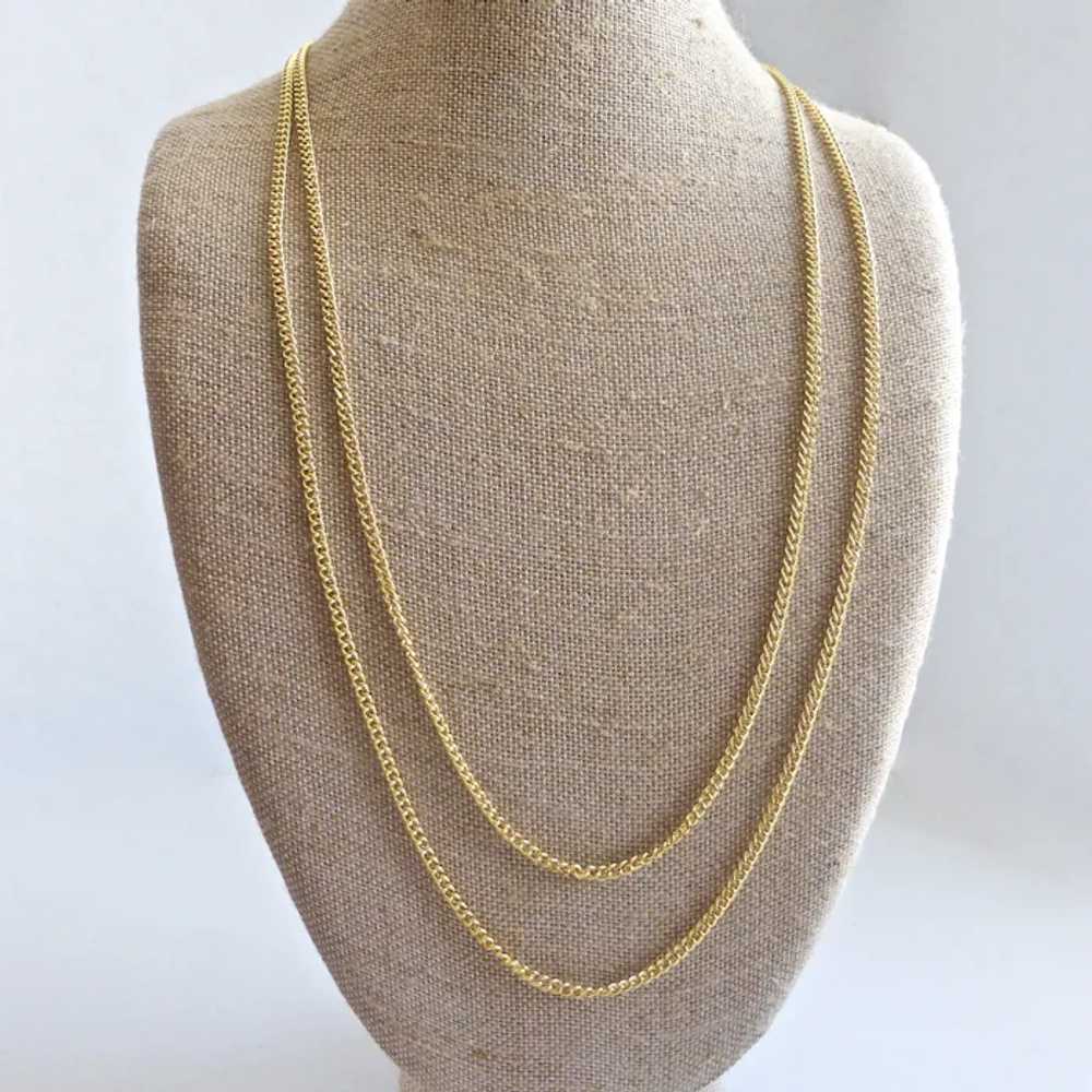 Long 60 Inches Gold tone Chain Necklace with Clasp - image 2