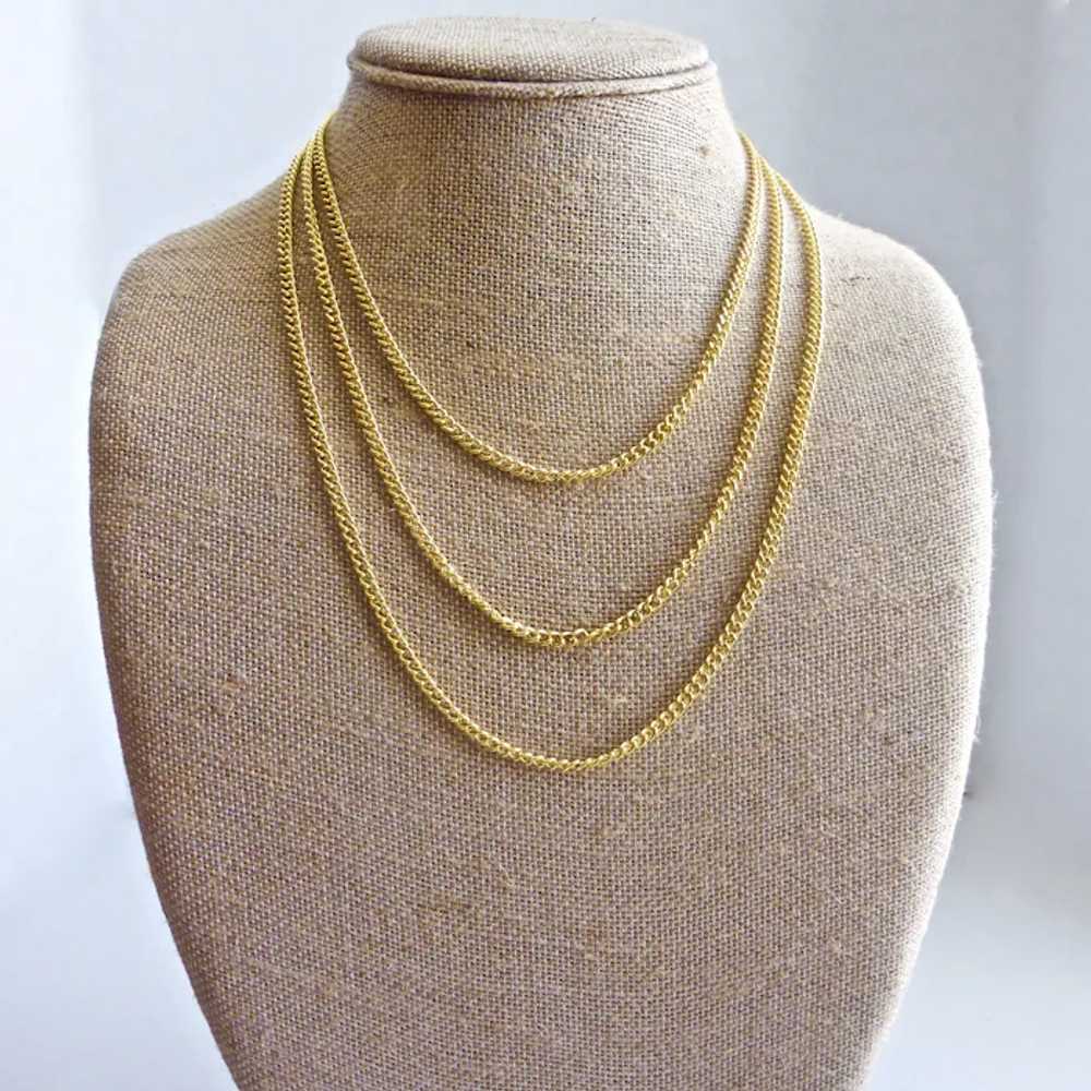 Long 60 Inches Gold tone Chain Necklace with Clasp - image 3