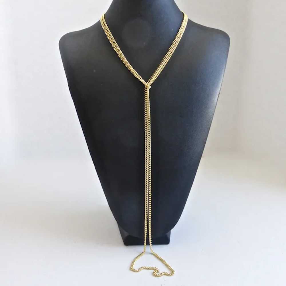 Long 60 Inches Gold tone Chain Necklace with Clasp - image 4