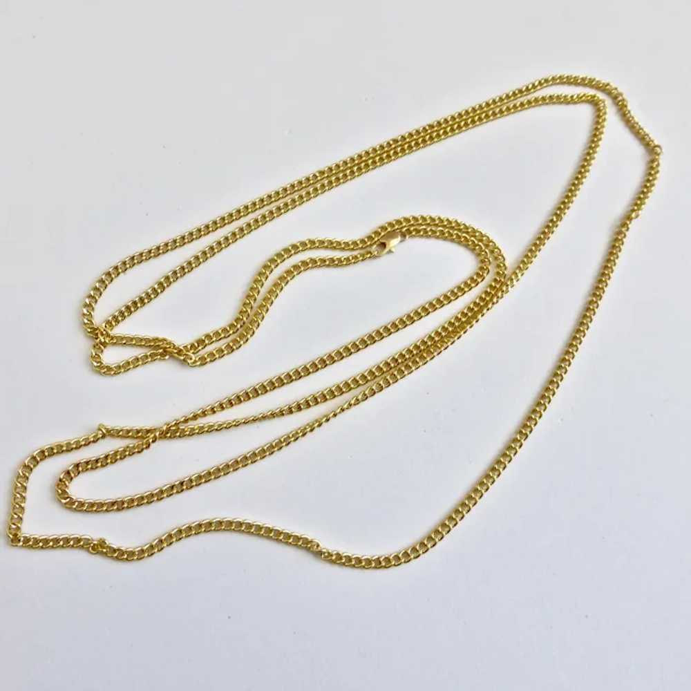 Long 60 Inches Gold tone Chain Necklace with Clasp - image 5