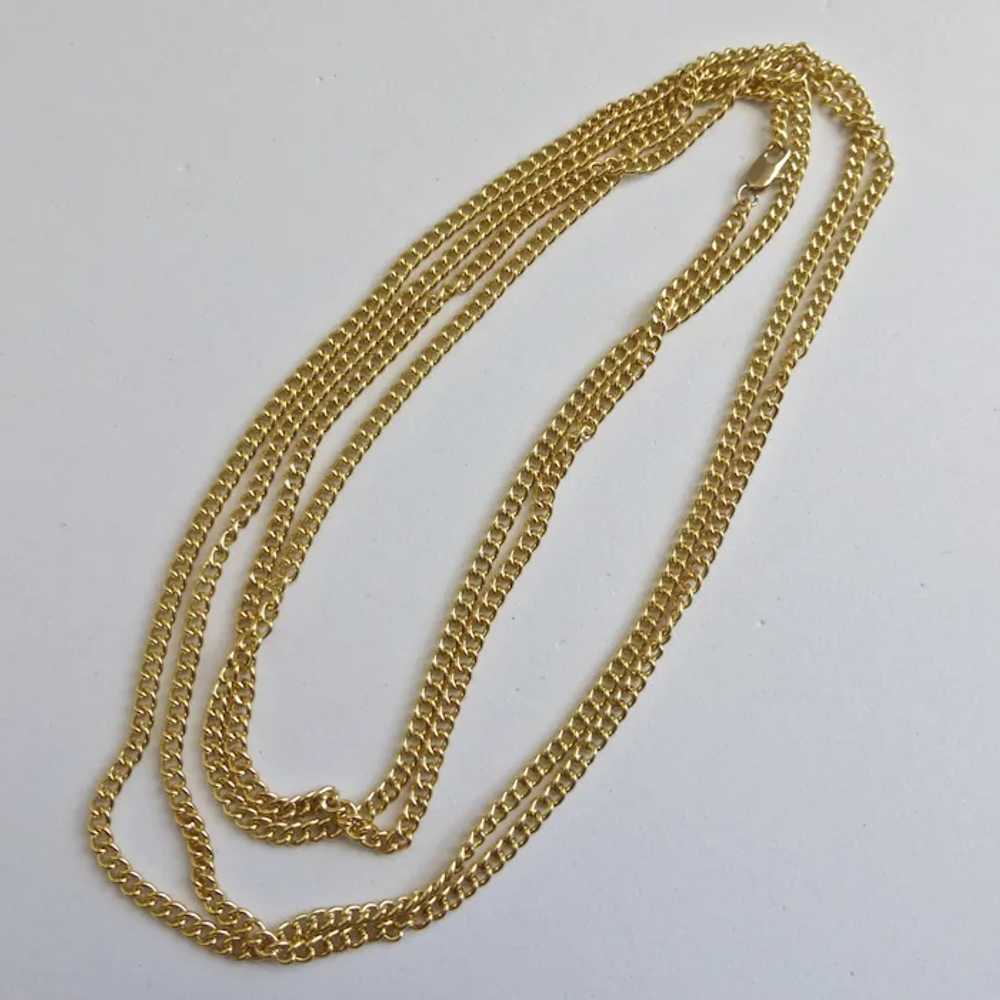 Long 60 Inches Gold tone Chain Necklace with Clasp - image 7