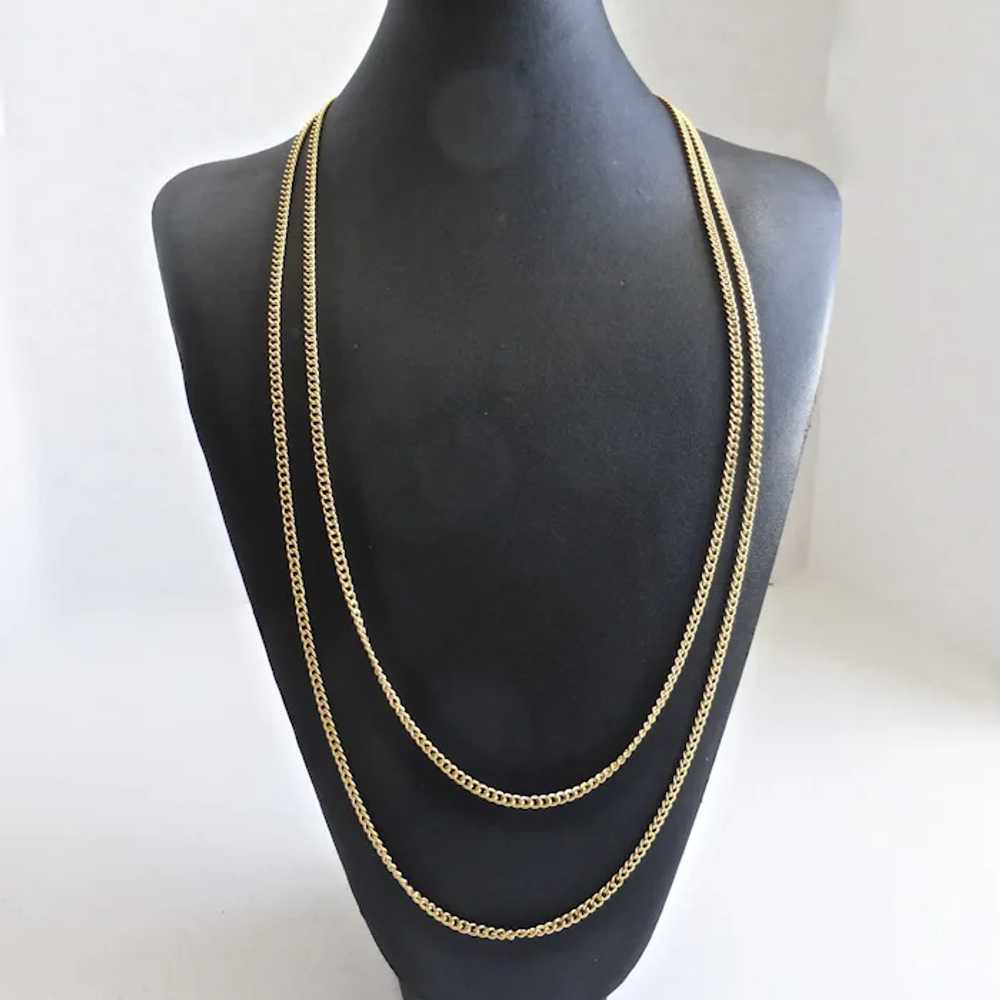 Long 60 Inches Gold tone Chain Necklace with Clasp - image 8