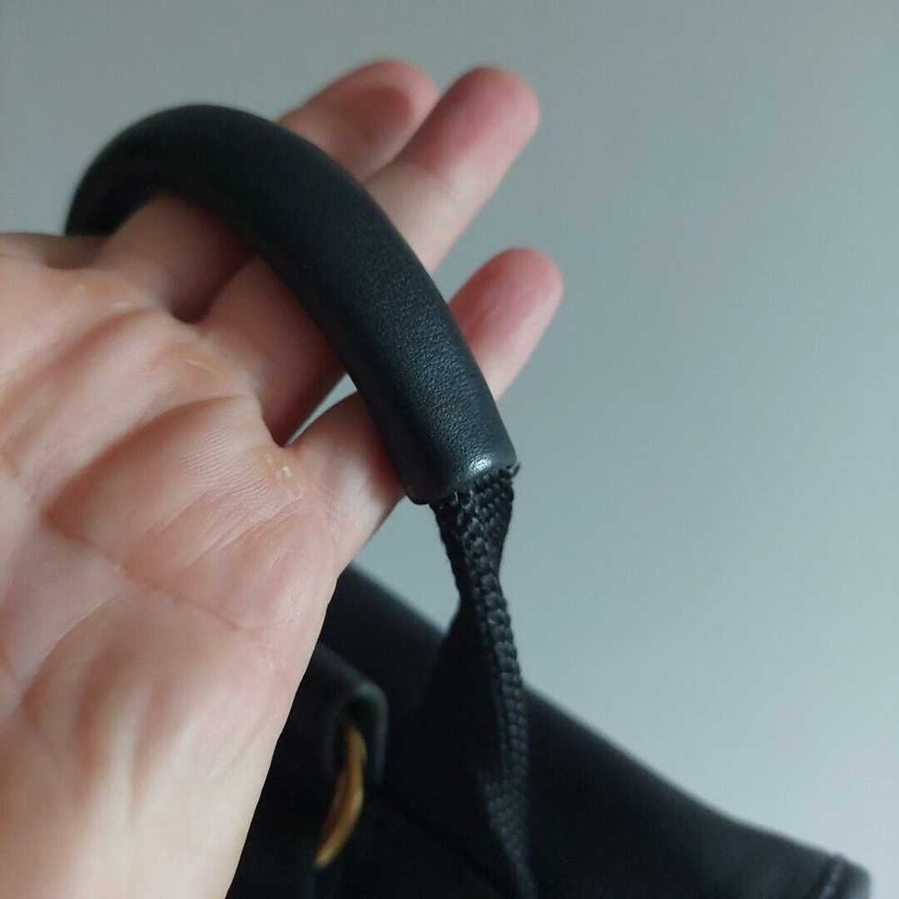 Vintage Coach Black leather large drawstring dayp… - image 2