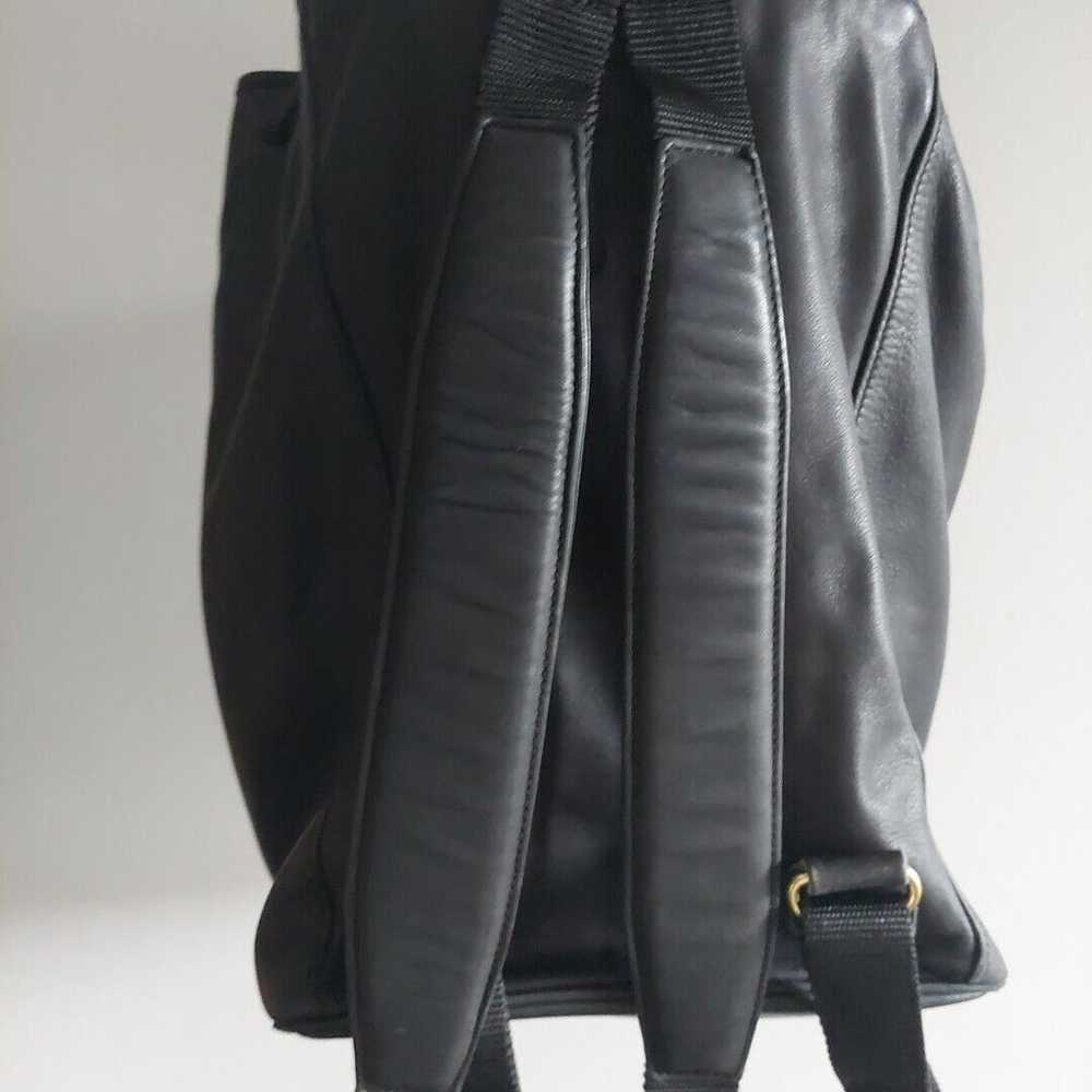 Vintage Coach Black leather large drawstring dayp… - image 4