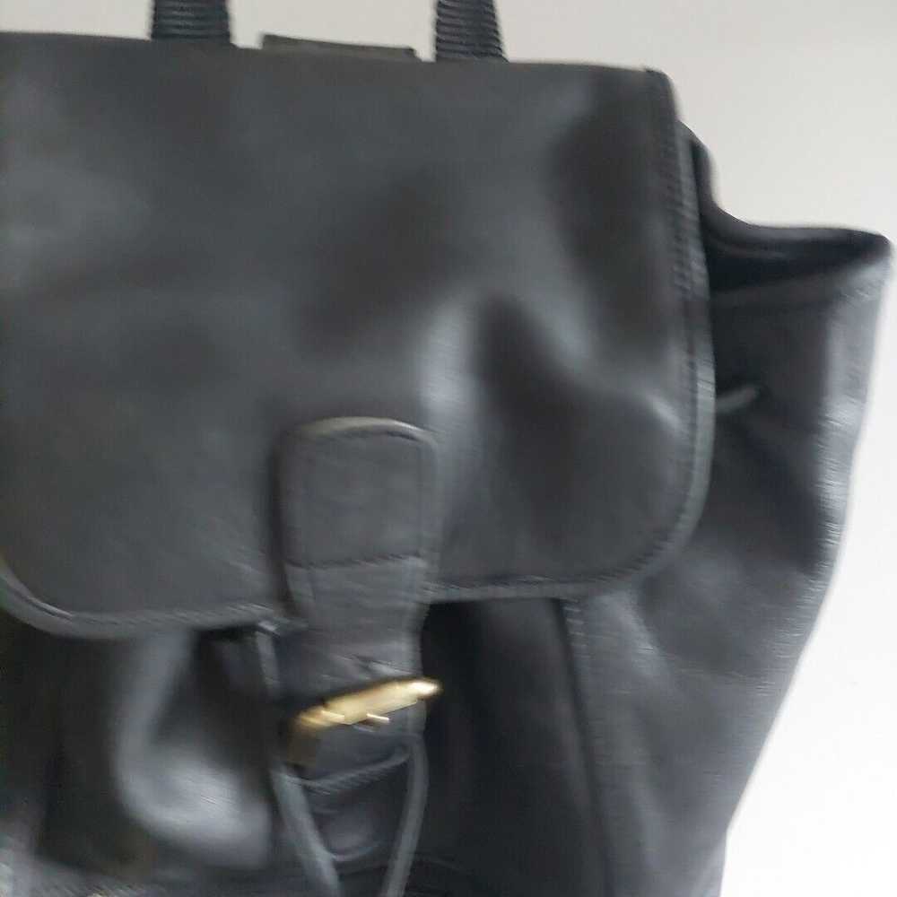 Vintage Coach Black leather large drawstring dayp… - image 5