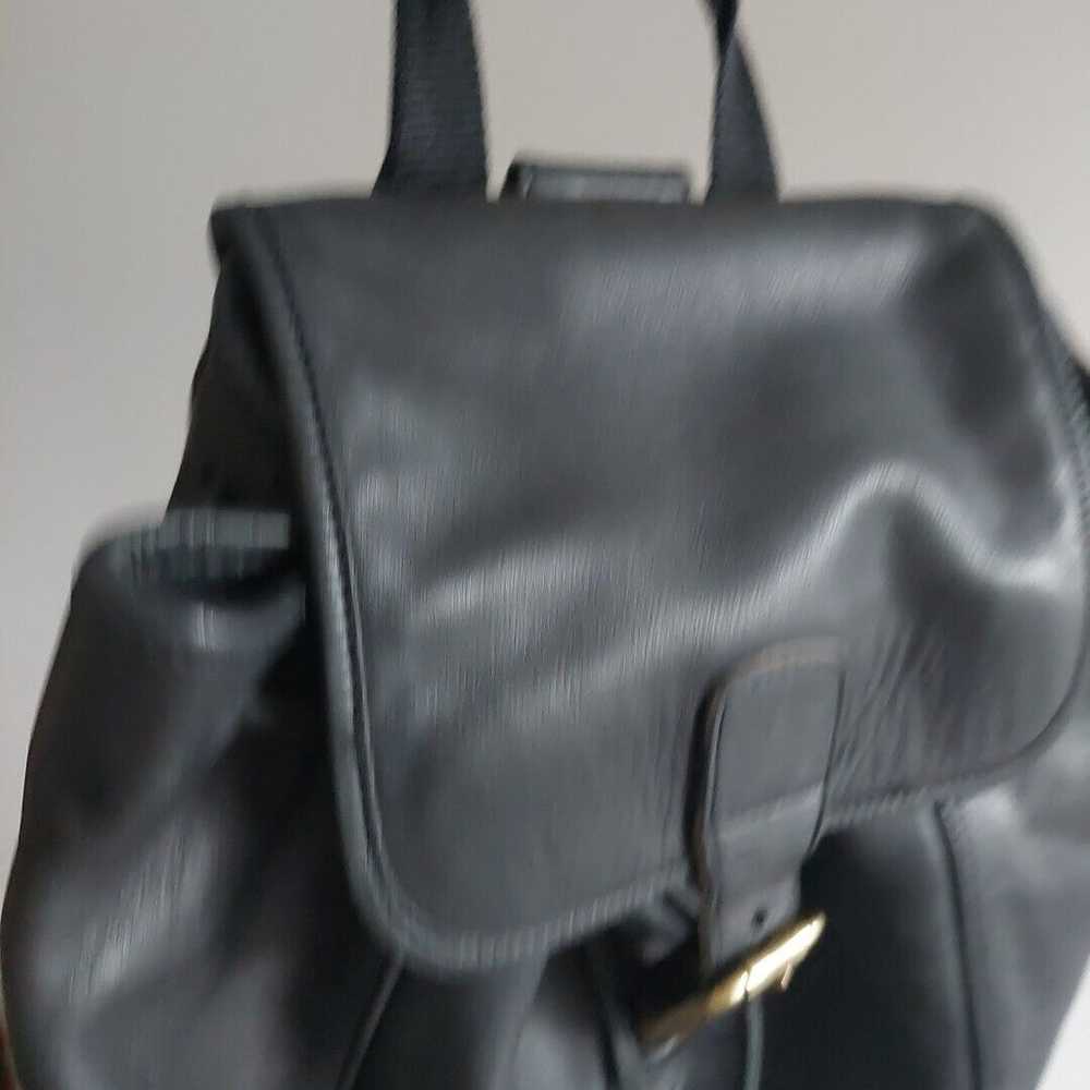 Vintage Coach Black leather large drawstring dayp… - image 7