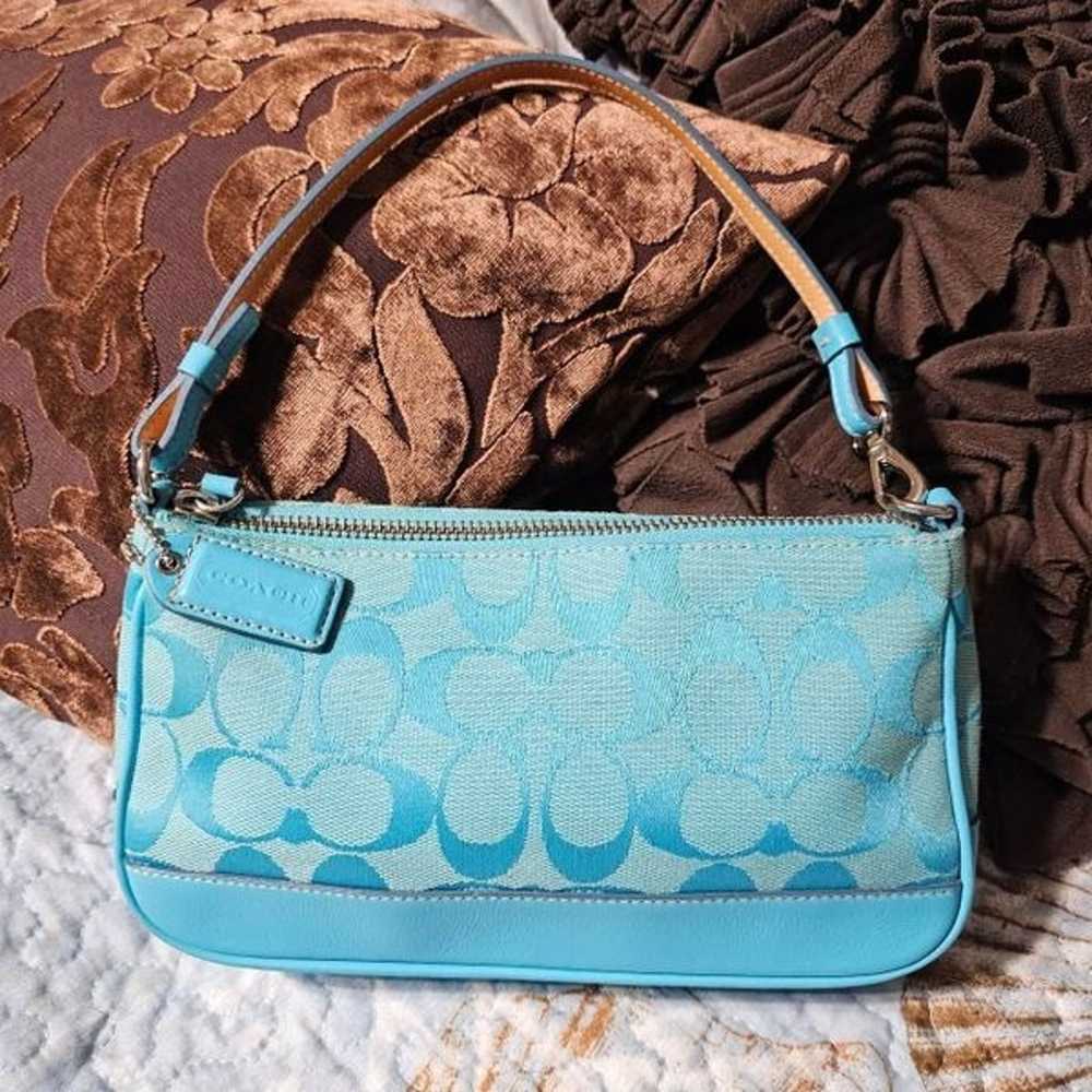 2004 monochrome teal y2k coach demi shoulder bag - image 1